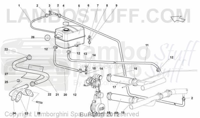2008 Lamborghini MURCIELAGO LP 640 ROADSTER ENGLAND WATER COOLING SYSTEM (121.02.00)